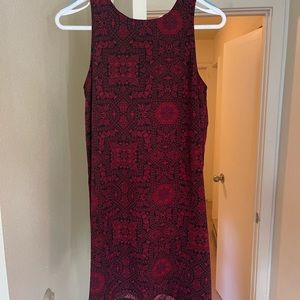 Red pattern cocktail dress